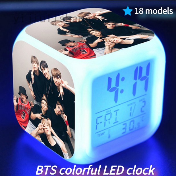 ℗♦【Lowest Price】 KPOP BTS BT21 alarm clock 3D modern modern digital