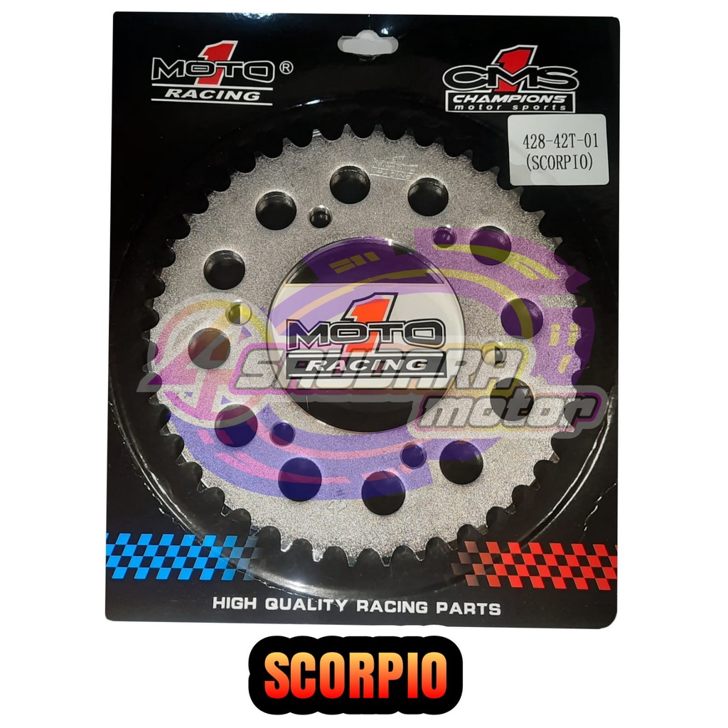 Scorpio MOTO1 428 rear Gear Size 41 42 43 44 45 46 | Shopee Philippines