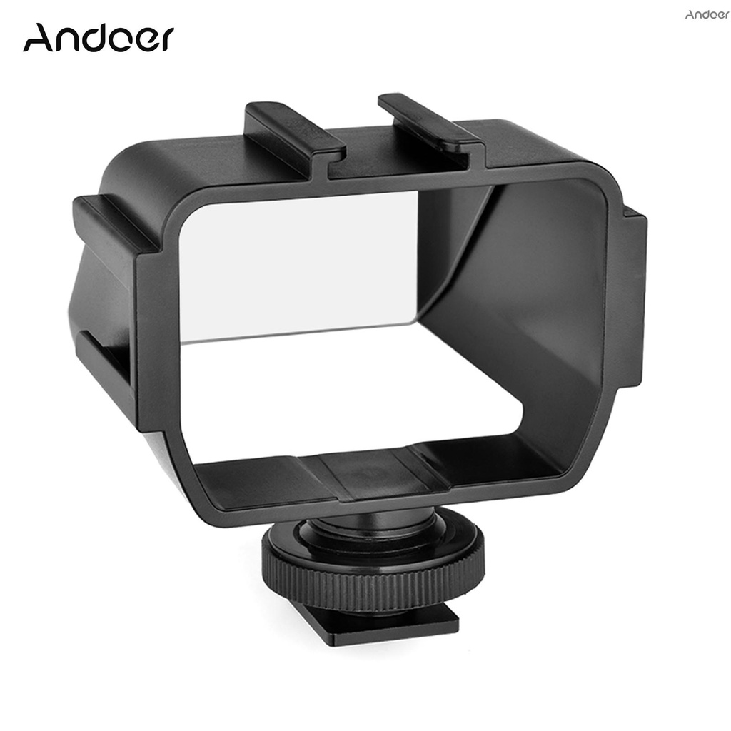 Andoer universal camera selfie vlog flip up mirror screen with 3 cold