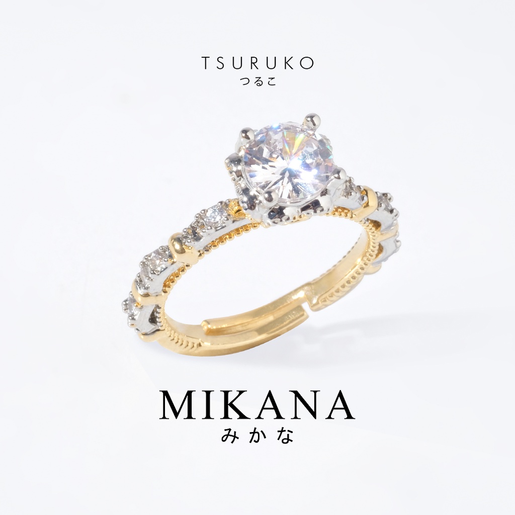 Mikana Two Tone 18k Gold Plated Tsuruko Ring Accessories Jewelry For