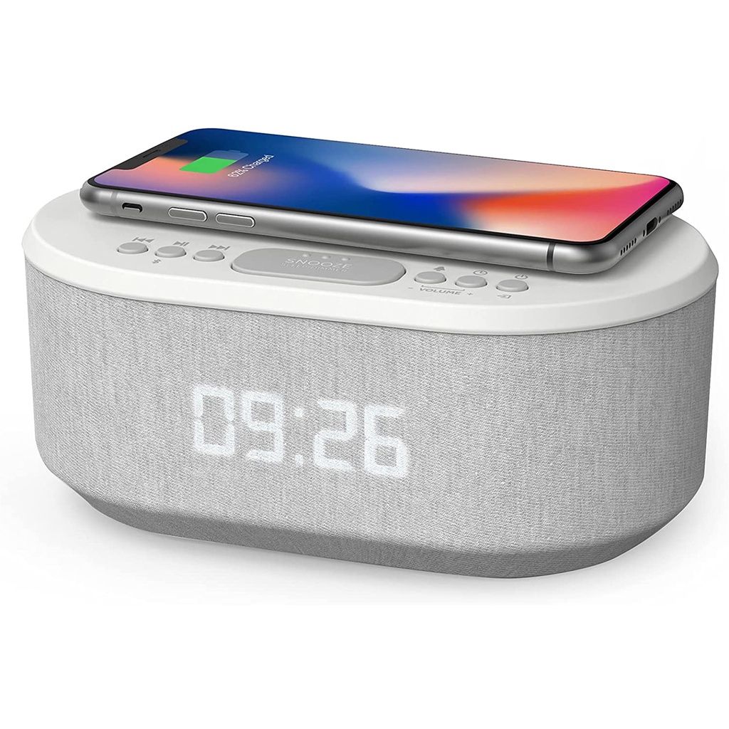 Ibox dawn Bedside Radio Alarm Clock with USB Charger, Bluetooth Speaker