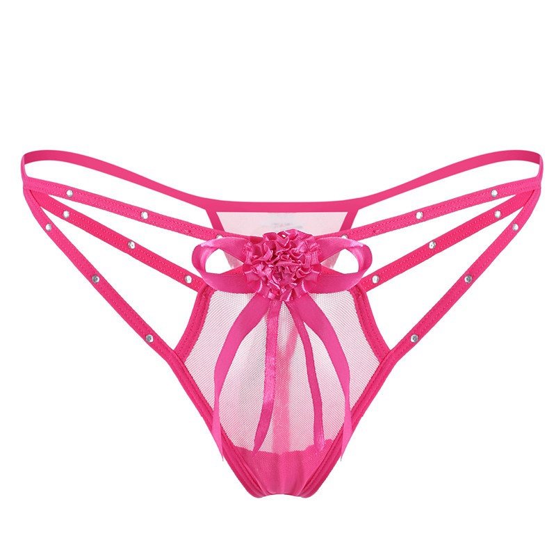 Women's Panties Sexy Hollow Panties Low Waist Perspective T Pants