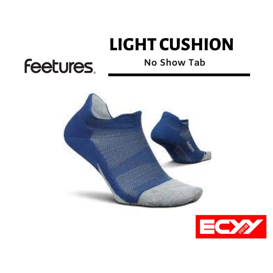 FEETURES Elite Light Cushion No Show Tab Nighttime Blue Running Socks