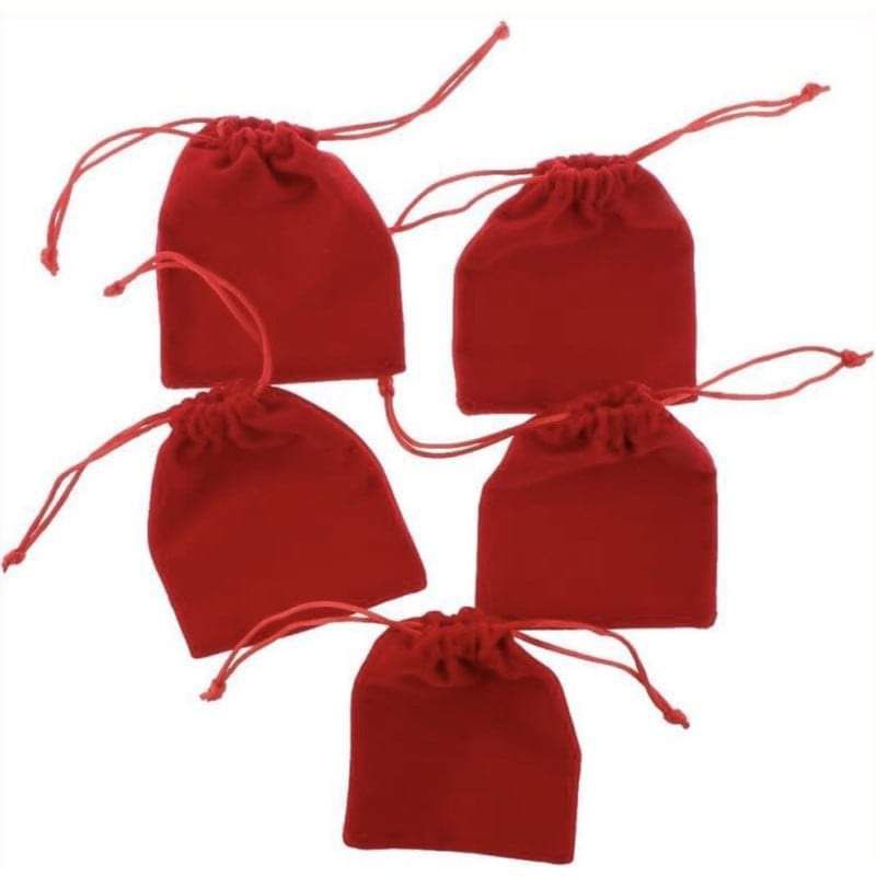 Red velvet Drawstrings Pouch 5pcs perfect for wedding gift and also for ...