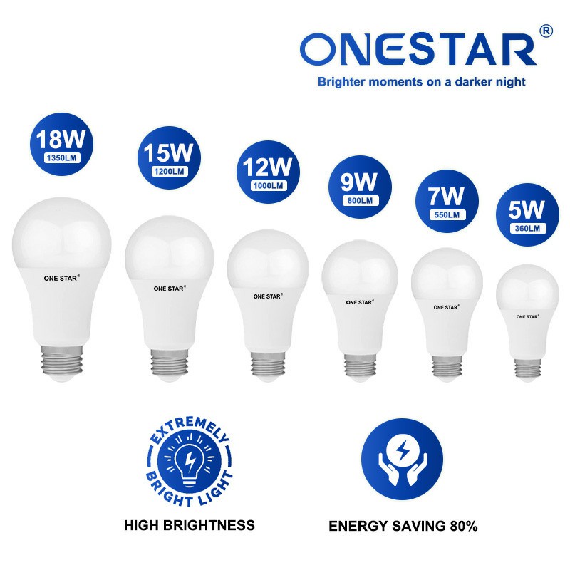 One Star LED BULB 5W 7W 9W 12W 15W 18W STA Series High Brightness