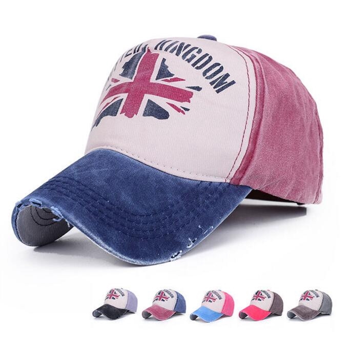 Retro UK United Kingdom Flag Baseball Cap Vintage Cotton Dad Hat For Men Women