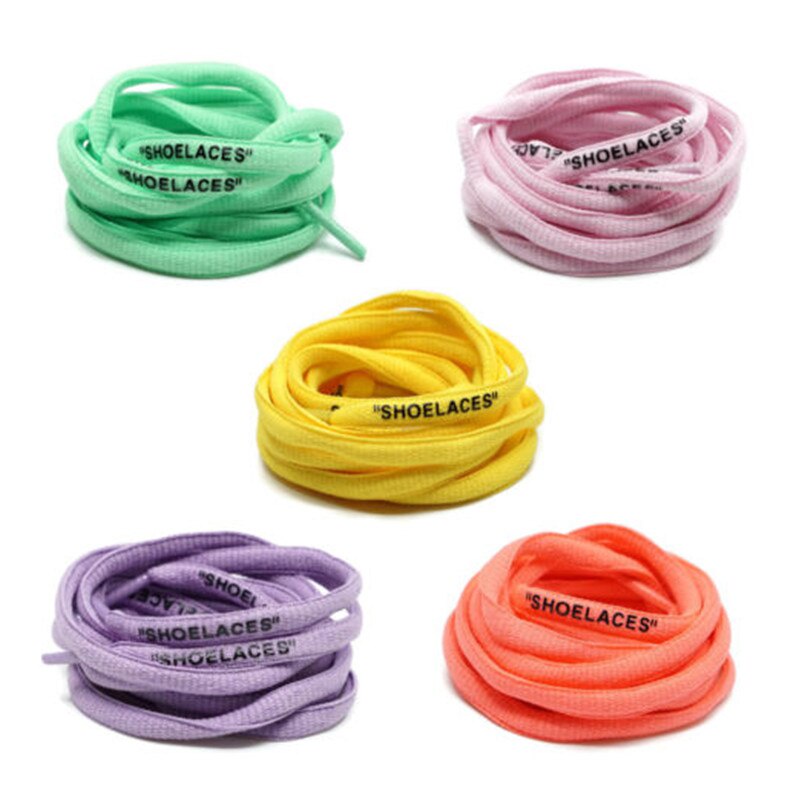 AL 2021 New 47"/63" Oval Print Shoelaces Off Signed Shoelaces Oval Silicone Print Shoe Laces