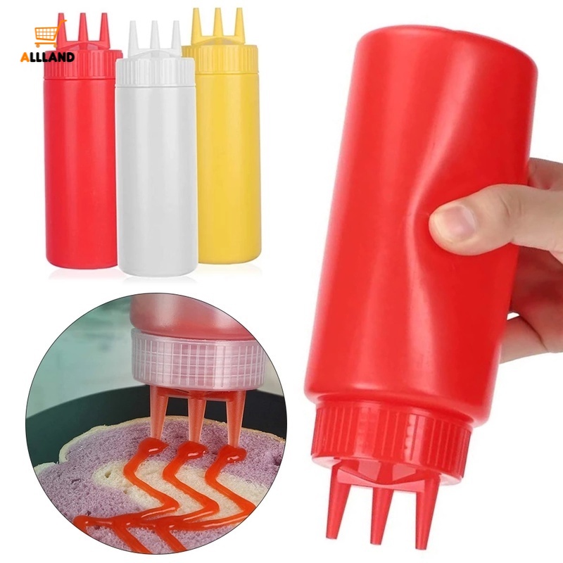 3 Hole Sauce Squeeze Bottle/ Ketchup Sauce Olive Oil Dispenser/ Leak