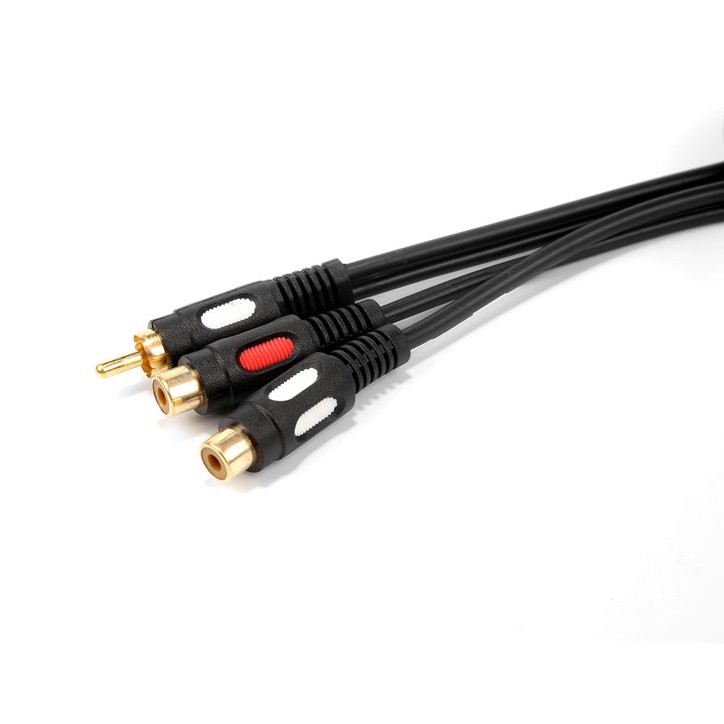 【0.3M/3M/5M】RCA male to 2 mono lengthened lines extended audio cables ...