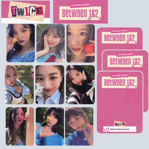 TWICE BETWEEN 1 & 2 PHOTOCARDS(option 2) (MADE OF PVC MATERIAL