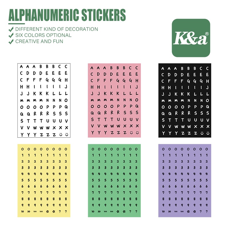 K&A English Letter / Number Sticker Label Stickers Diary Scrapbooking ...