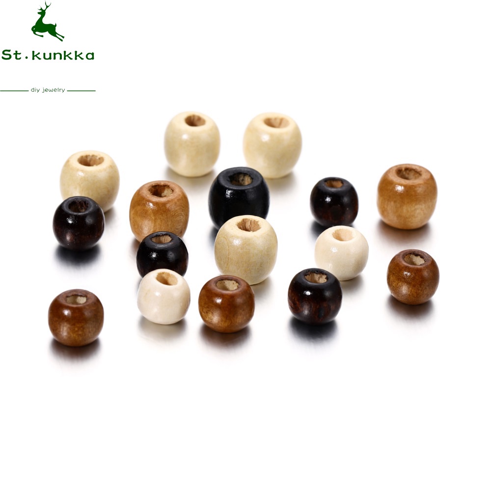 St.Kunkka Pack Wood Beads Brown Spacer Necklace Bracelet Prayer 100 Pcs ...