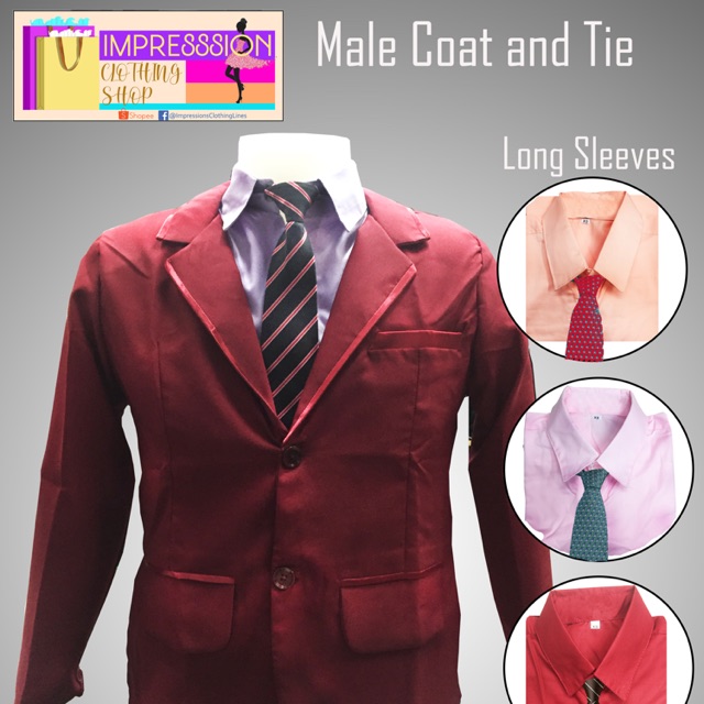 Coat and Tie Set Americana Maroon Shopee Philippines