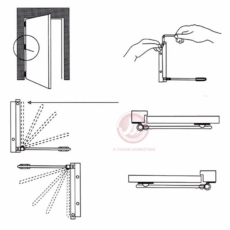 Automatic Door Closer Stainless Steel Spring Buffer Durable For Home Office Store Wd 0260