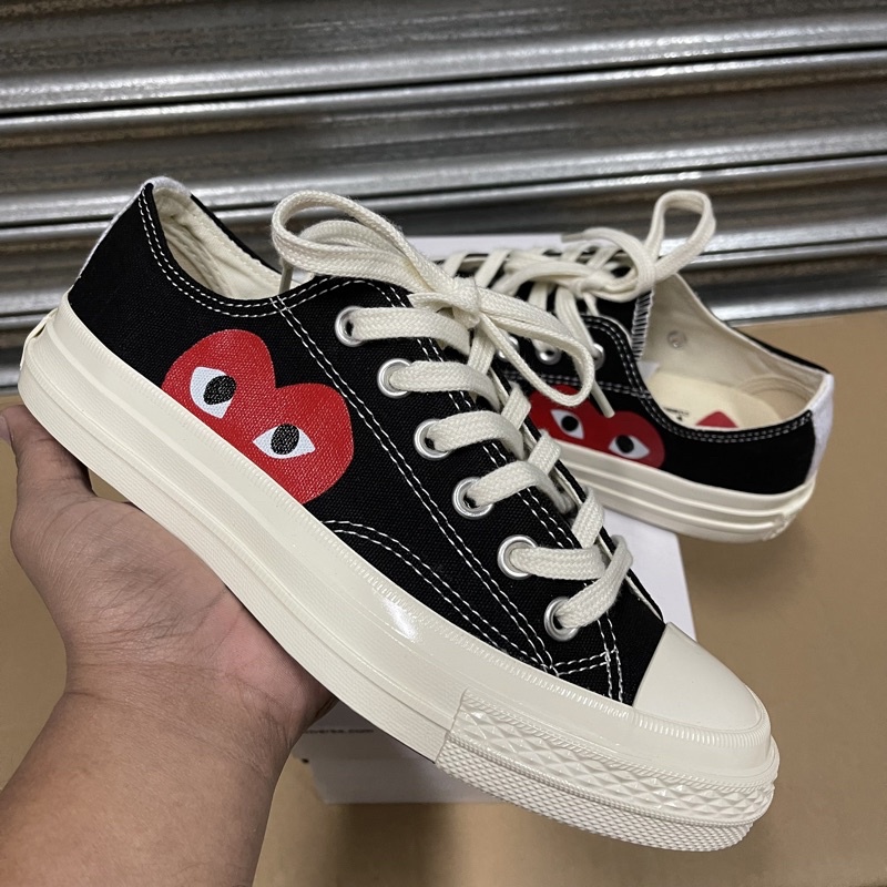 Converse x CDG play Black (Men and women) | Shopee Philippines