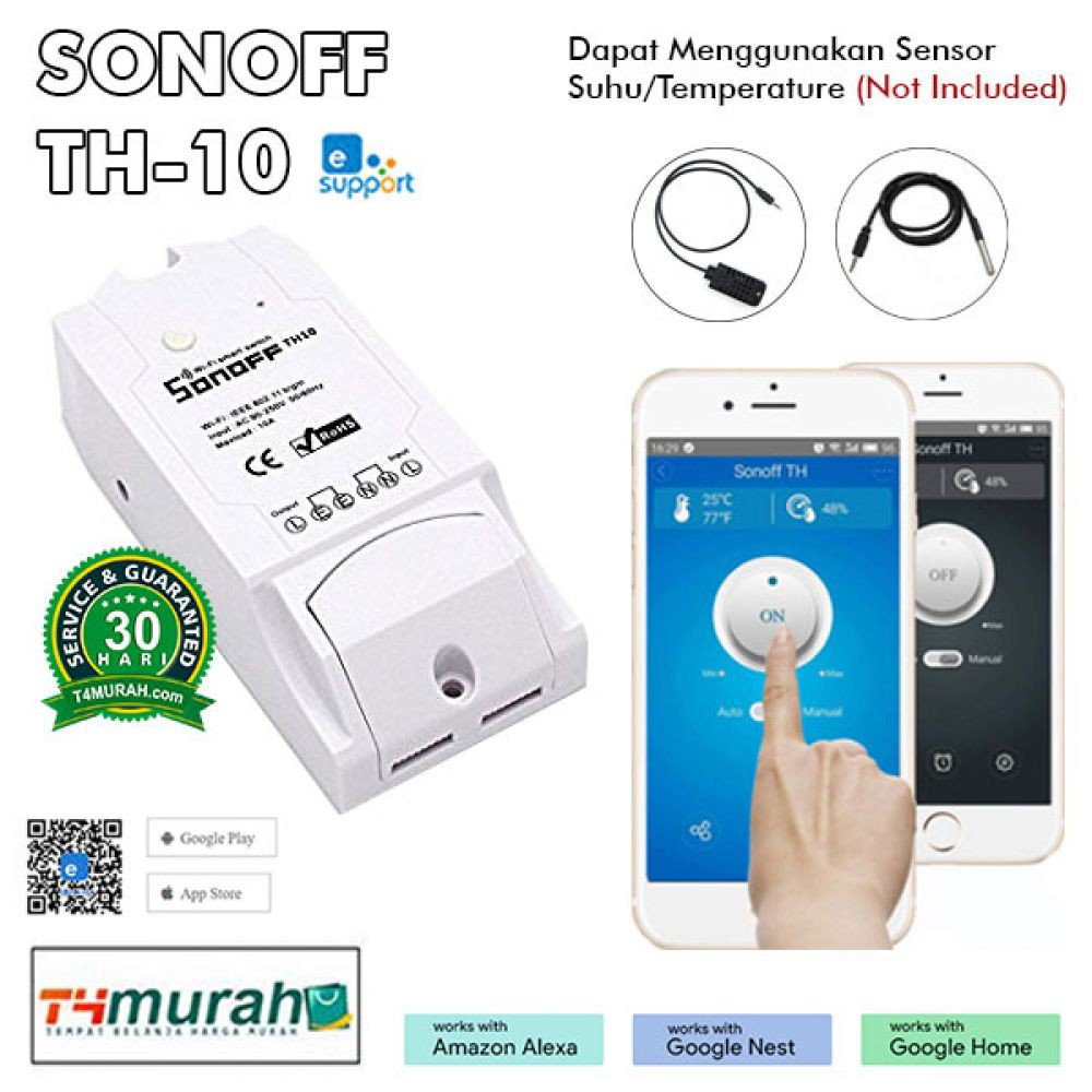 Sonoff TH10 + Temperature Sensor (Waterproof) | Shopee Philippines