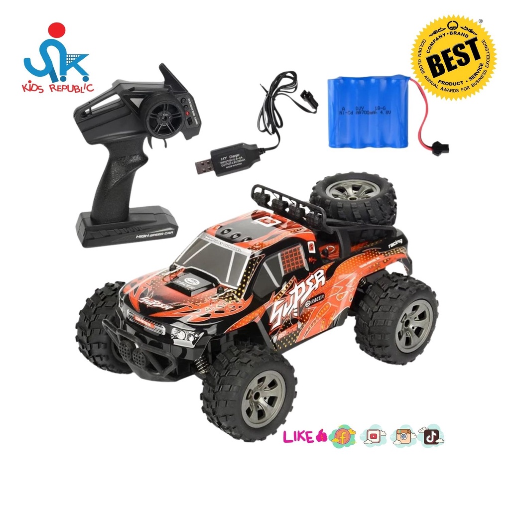 Remote Control Monster Truck with Rechargeable (700mah) Battery  Pack
