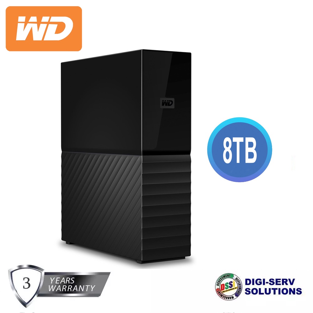 WD My Book 8TB USB 3.0 External Hard Drive (WDBBGB0080HBK-SESN) With 3 ...