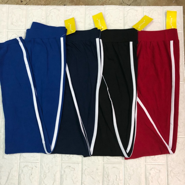 Pants with line on sales side