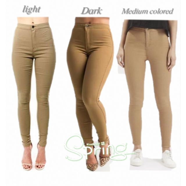 DIFFERENT SHADES OF KHAKI COLORED HIGH WAIST PANTS (SPRING COLLECTION