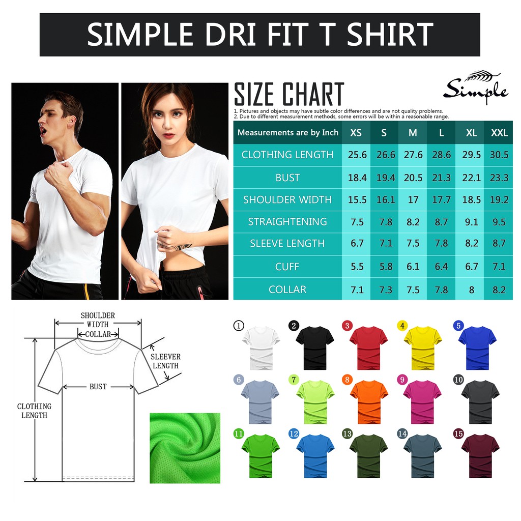 SIMPLE Drifit T shirt American size men s women basic Round Neck plain Shopee Philippines