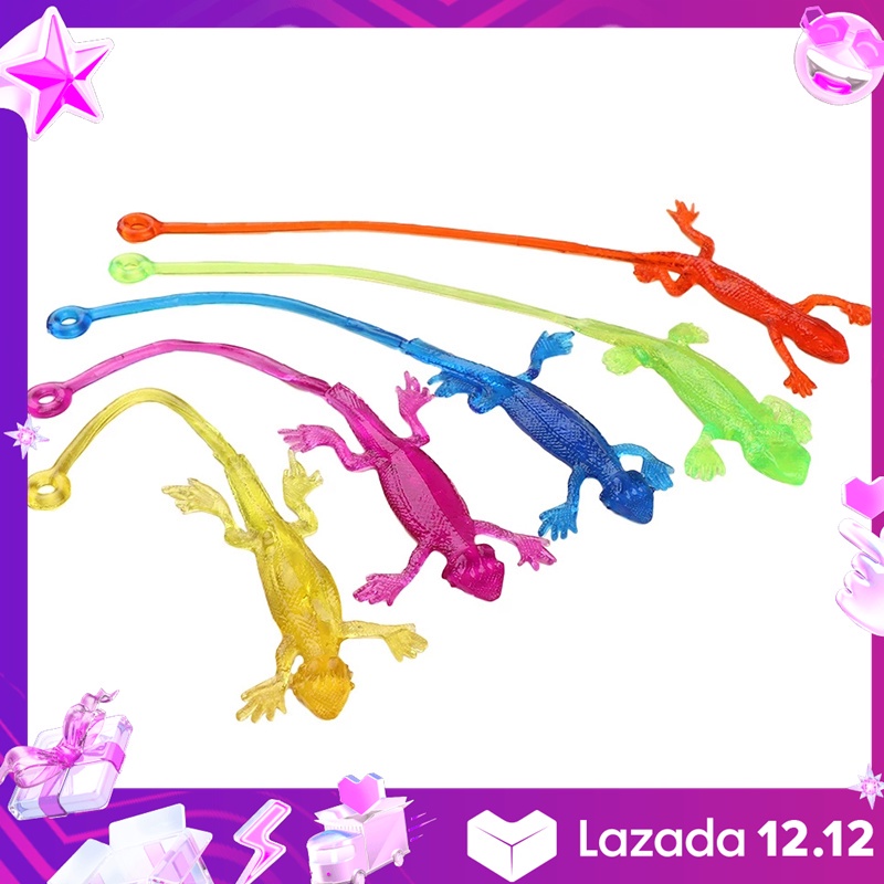 WORE 20Pcs Sticky Lizard Animals Retractable Viscous Rubber Lizard ...