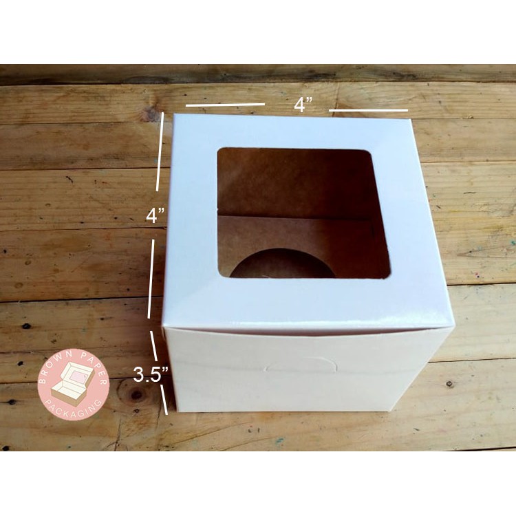 Reversible Solo Cupcake Box 4x4x3.5 in packs of 10 sets (Brown Paper ...