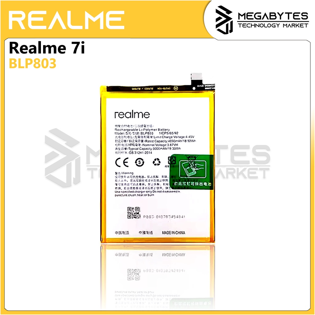 Original Battery for Realme 7i Model BLP803 | Shopee Philippines
