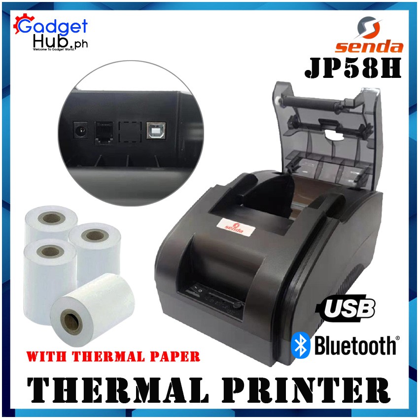 GADGETHUB XPRINTER XP58H or SENDA JP58H Thermal Receipt Printer WITH 58mm*45mm Thermal Paper