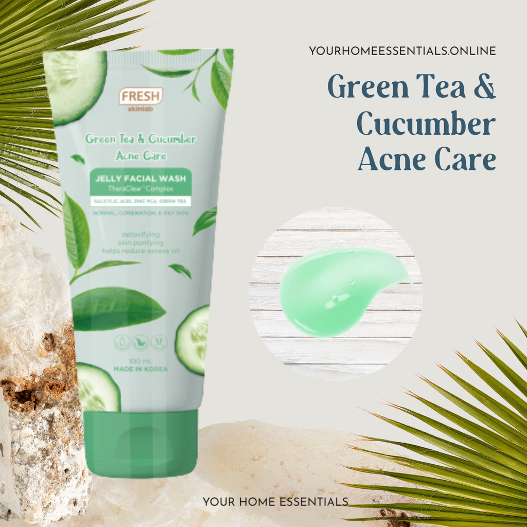 FRESH Green Tea and Cucumber Acne Care Jelly Facial Wash 100 mL beauty