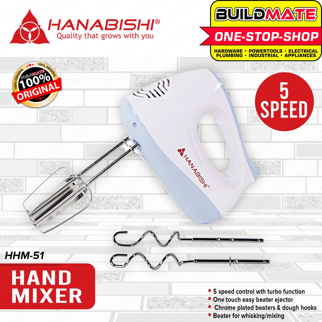 BUILDMATE Hanabishi Handmixer Electric Hand Mixer 150W 5 Speed Handheld