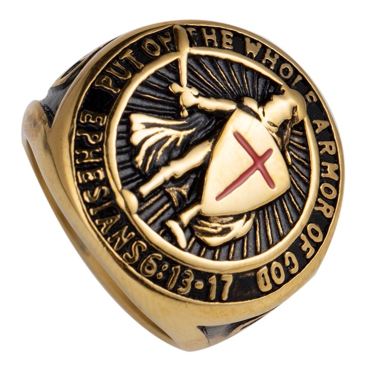 Stainless Steel Fashion Ring the Armor of God Rings for Men Size 7-14 ...
