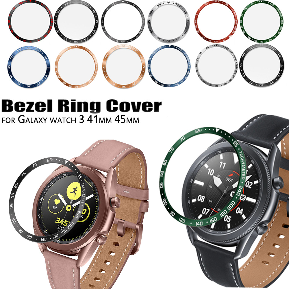 Watch Bezel for Samsung Galaxy Watch 3 45mm 41mm Ring Bezel Adhesive Cover Anti Scratch Case Smart Watch Accessories