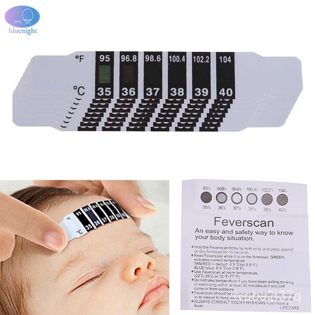 Reusable Flexible Head Fever Forehead LCD Thermometer Strip Color