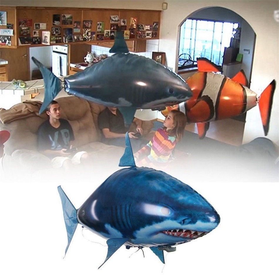 Toy Remote Control Inflatable Balloon Air Swimmer Flying Nemo Shark ...