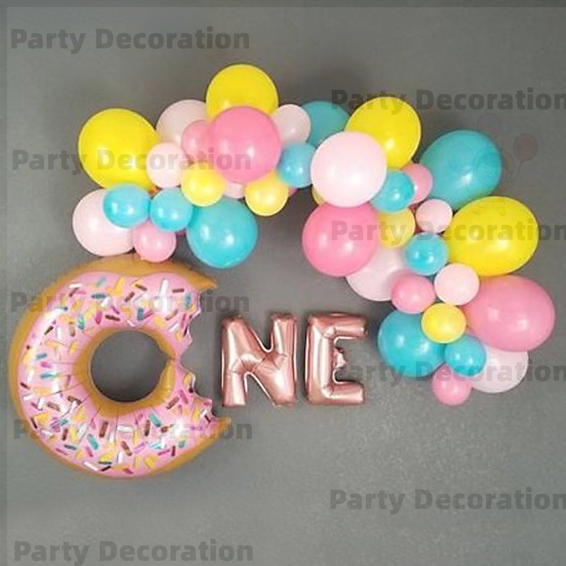 35pcs Donuts Foil Balloons Colorful Dessert Latex Balloon Set Decor ...