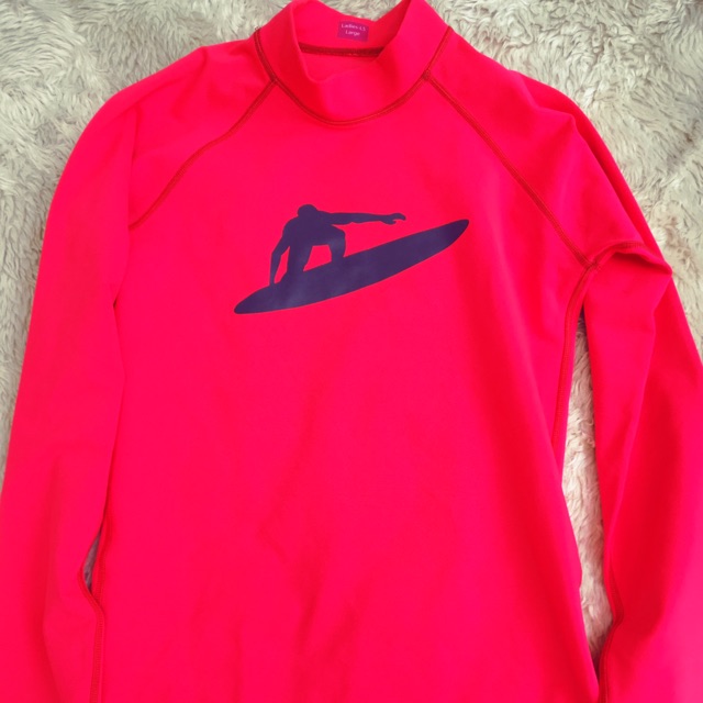 Regular fit long sleeves hot pink rash guard Shopee Philippines