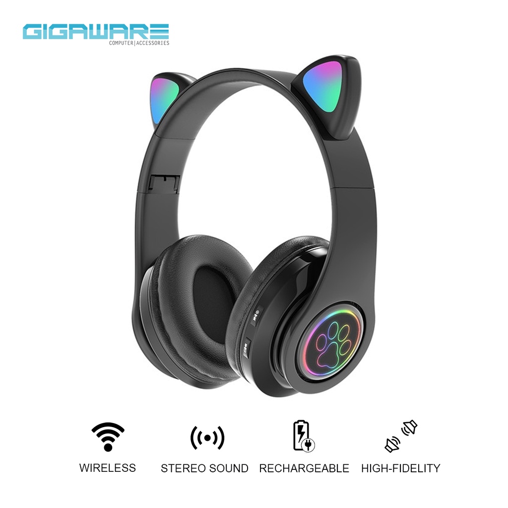 Gigaware Cat Ear LX-B39B Gaming Headphone Bluetooth Wireless