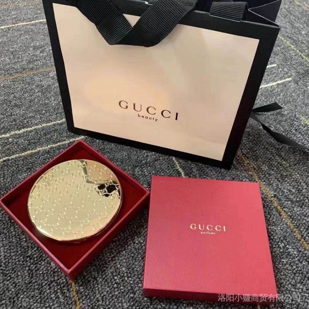 Guqi G Home Perfume Counter Gift Golden High-Value Folding Round Mirror ...