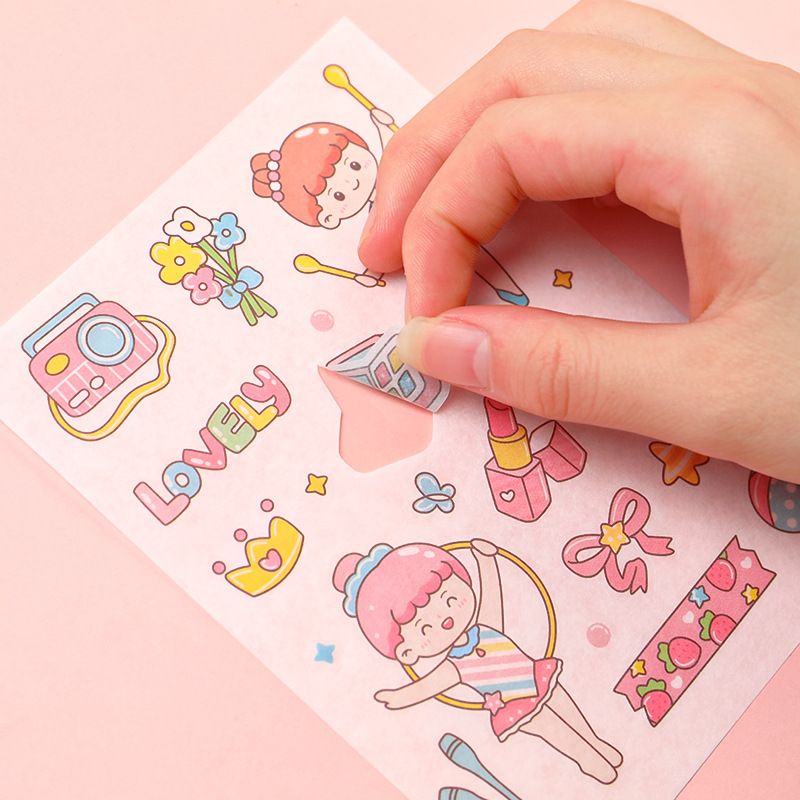 dmw 4 Sheets Washi Paper Sticker.6 style Pet transparent sticker hand ...