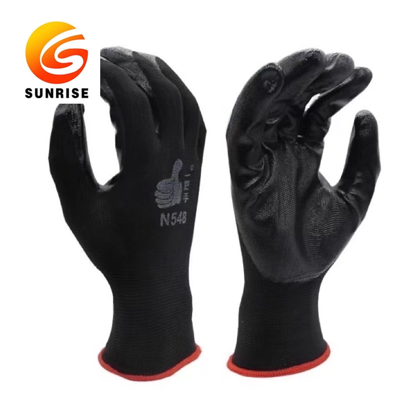 （COD）Gloves Rubber Multipurpose Black Stretchable Rubber Coated Working ...