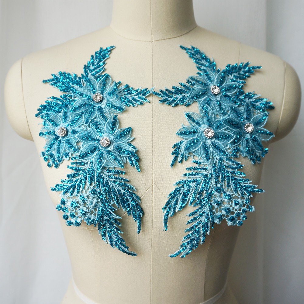 Sequin Embroidered Lace Applique