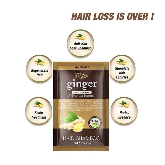Merry Sun Ginger Scalp Treatment AntiHair Loss Shampoo 10 ml Shopee