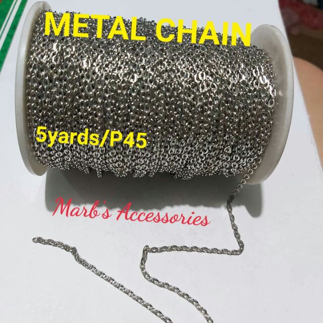 5 YARDS RHODIUM METAL CHAIN | Shopee Philippines