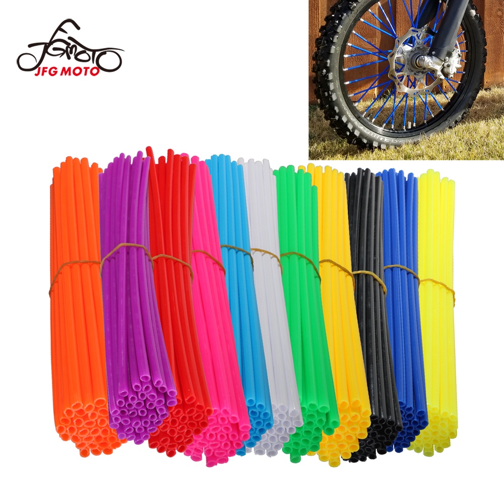 JFG MOTO 72PCS Universal Bicycle Spoke Cover Wheel Spoke Wraps Spoke ...