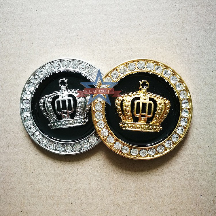 CROWN Car logo Suitable For TOYOTA Front Modified Sticker Metal Diamond