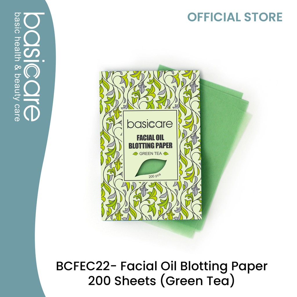 Basicare Facial Oil Blotting Paper,200 Sheet,Green Tea BCFEC22 Shopee Philippines