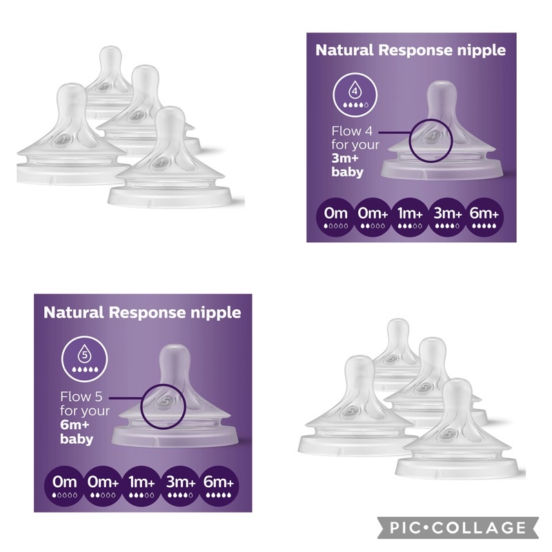 Philips AVENT Natural Response Baby Bottle Nipples Flow 4 Flow 5, 2