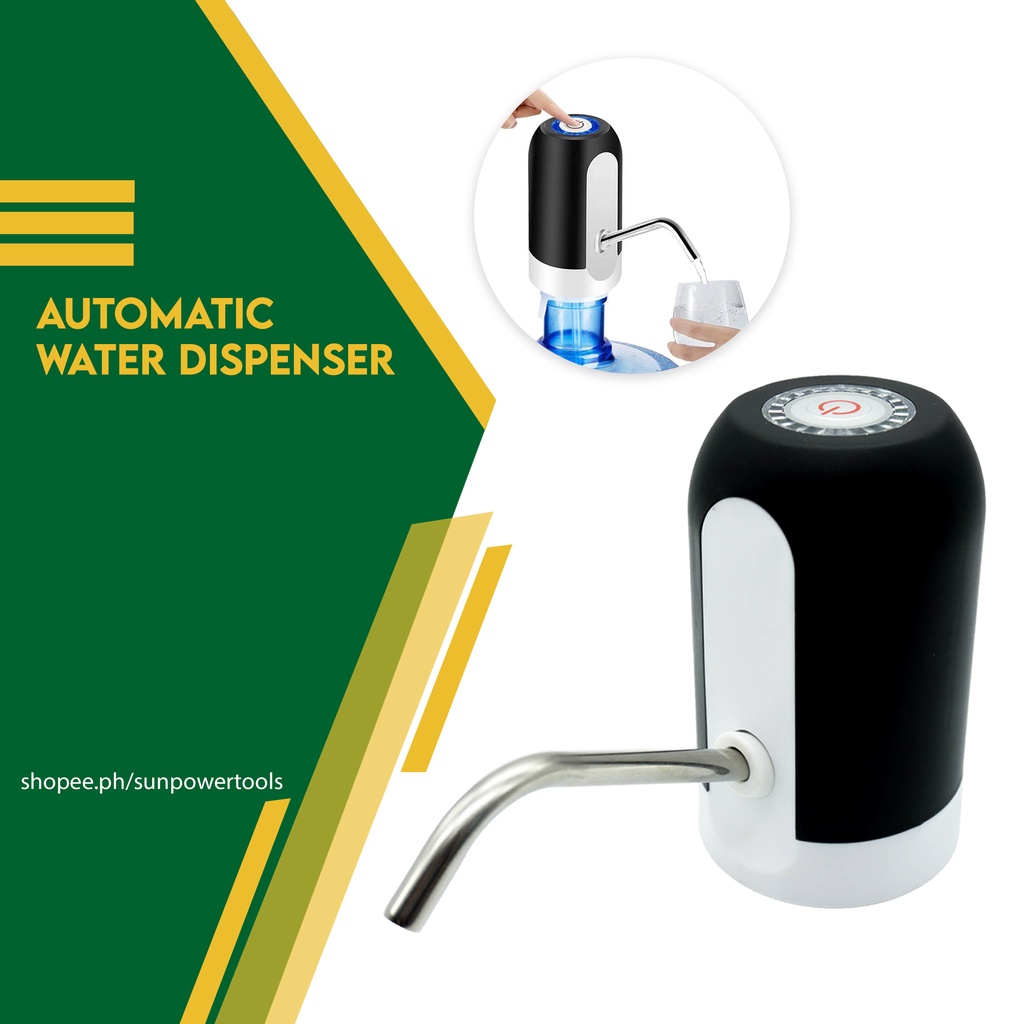 Automatic Water Dispenser with Switch and USB charging (Black) Shopee