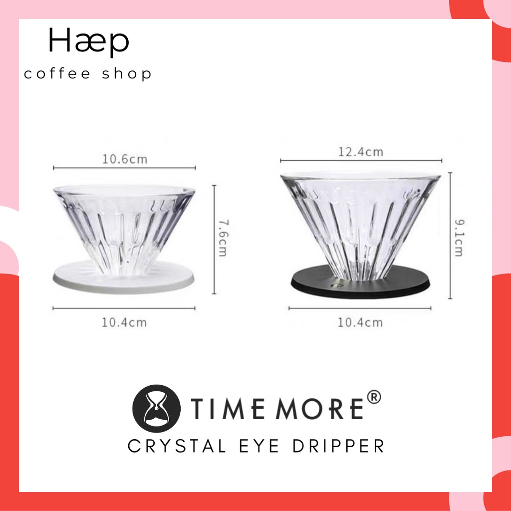 TIMEMORE Glass Crystal Eye Dripper Coffee Drip Cone Plus Filter Paper ...